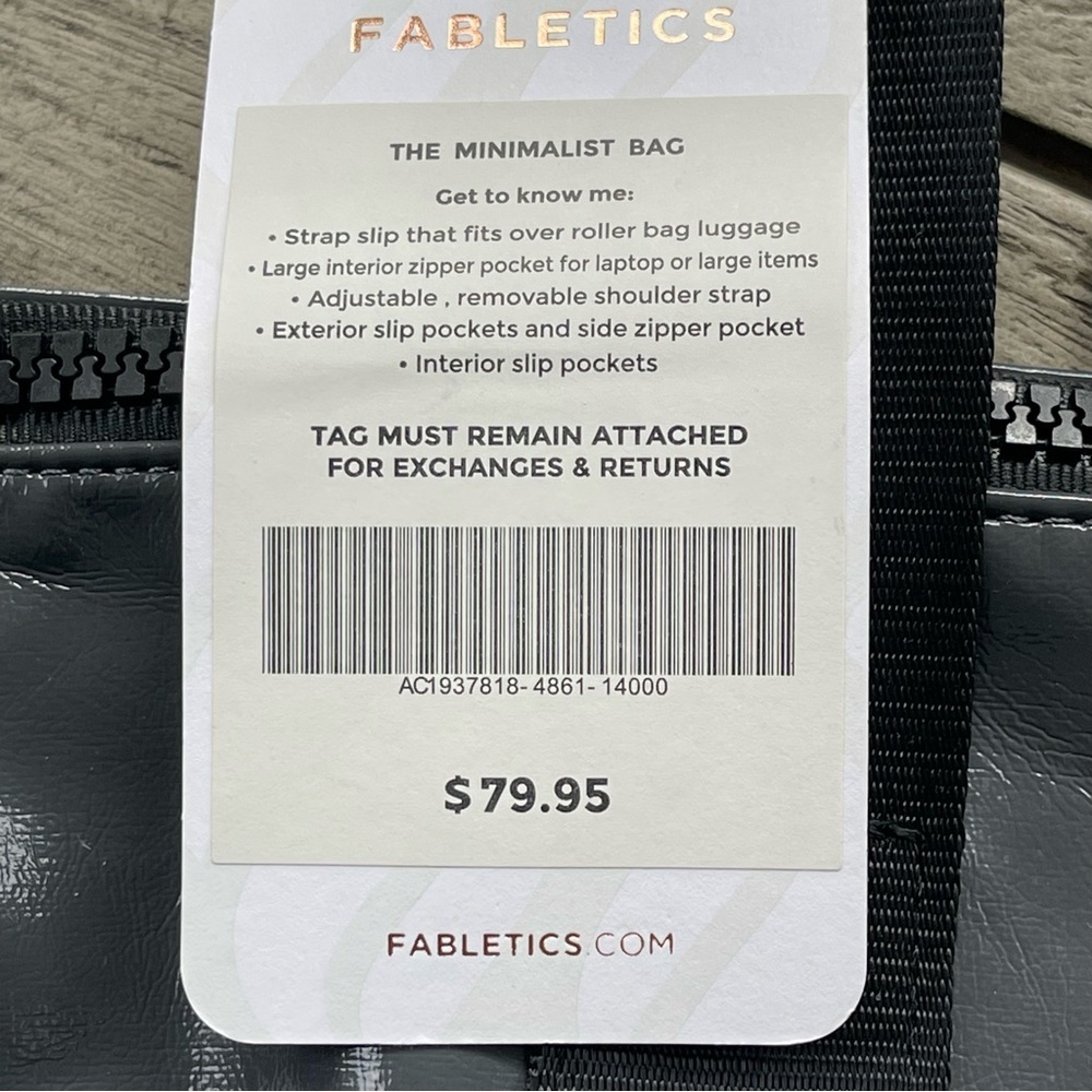 Fabletics The Minimalist Bag Travel Gray Duffle Bag NWT - Picture 4 of 8